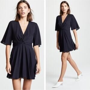A.L.C. Ava Twist-Front Silk Mini Dress